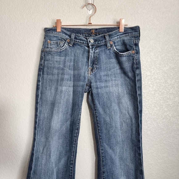 7 FOR ALL MANKIND x VINTAGE Flare Jeans 7FAMK‎ in washed blue Y2K It Girl - Picture 6 of 10